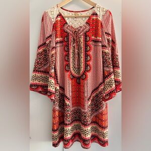 Fig and Flower Women’s Sz Medium Boho Hippie Tunic Dress Anthropologie